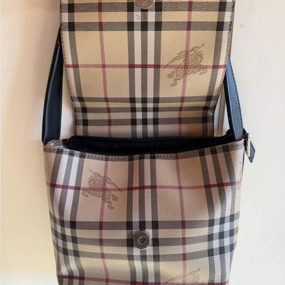 Burberry Plaid Shoulder Bag - Black and Cream - Picture 3 of 9